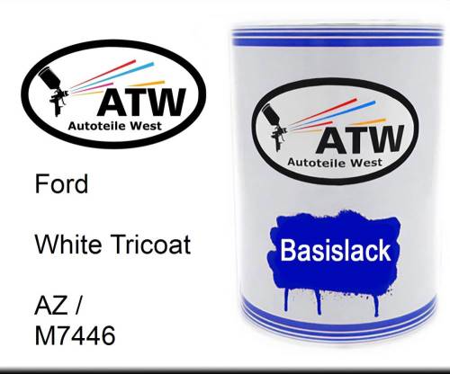 Ford, White Tricoat, AZ / M7446: 500ml Lackdose, von ATW Autoteile West.